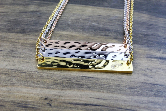Hammered Bar Necklace - DreamWood Rings Supplies