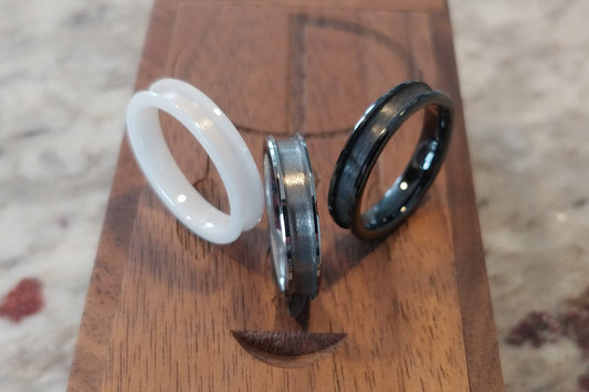 4MM Bands - Tungsten and Ceramic - DreamWood Rings Supplies