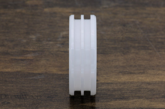 Double Channel White Ceramic - 8mm Width - DreamWood Rings Supplies