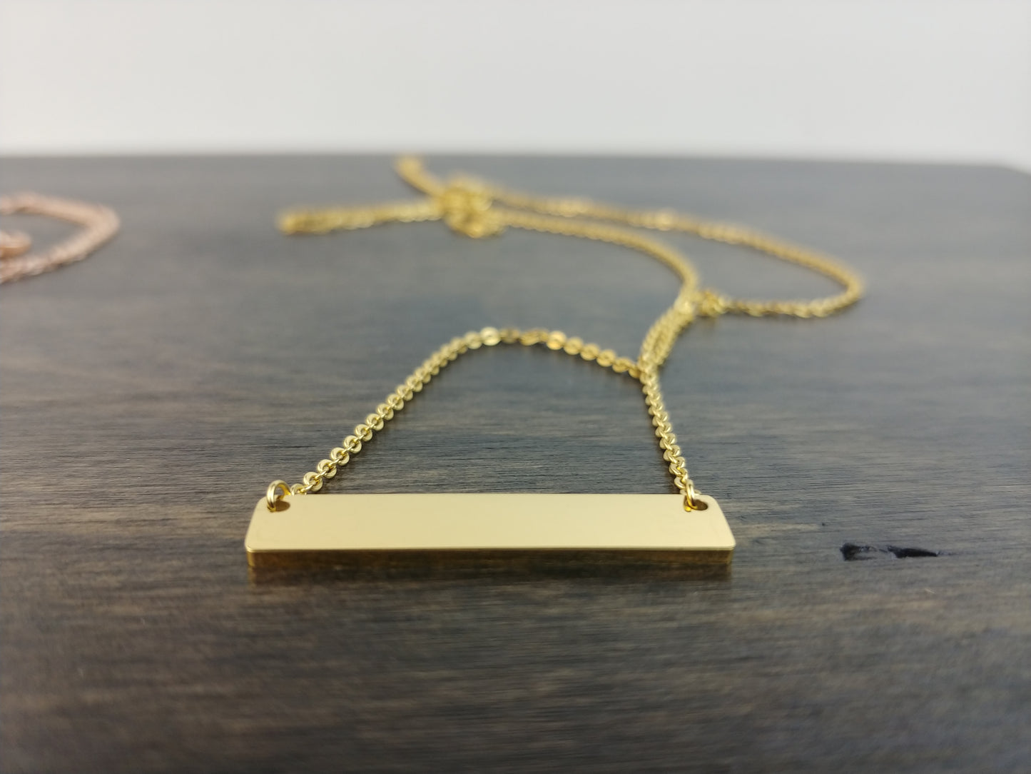 Gold Bar Necklace - DreamWood Rings Supplies