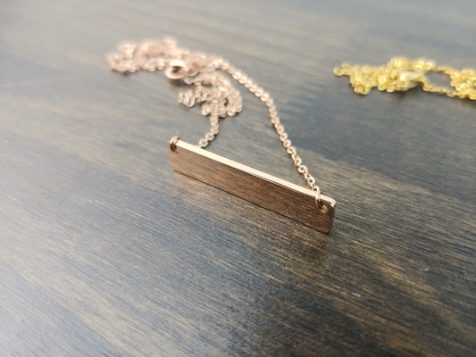 Rose Gold Bar Necklace - DreamWood Rings Supplies