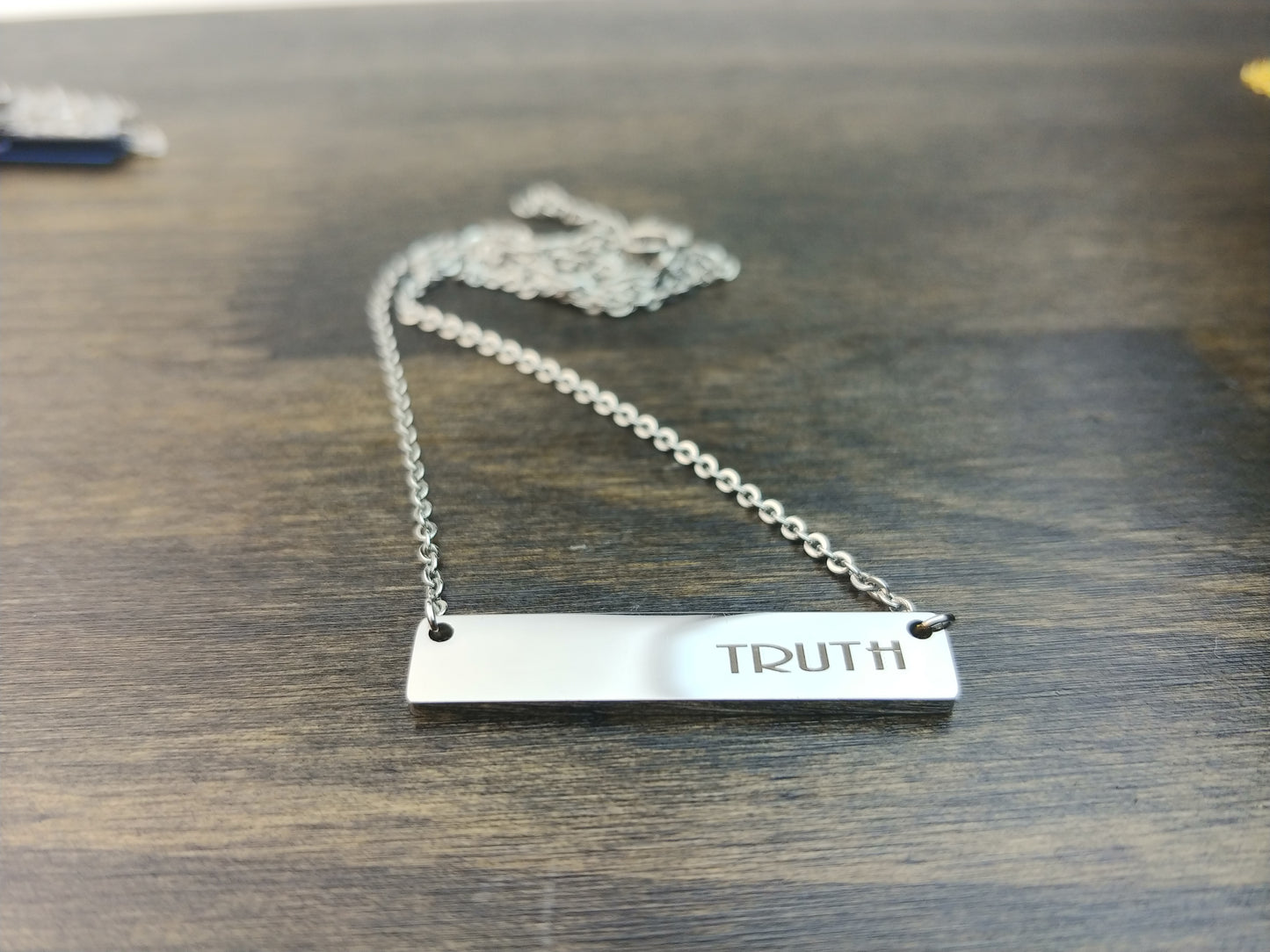 Silver bar necklace - DreamWood Rings Supplies