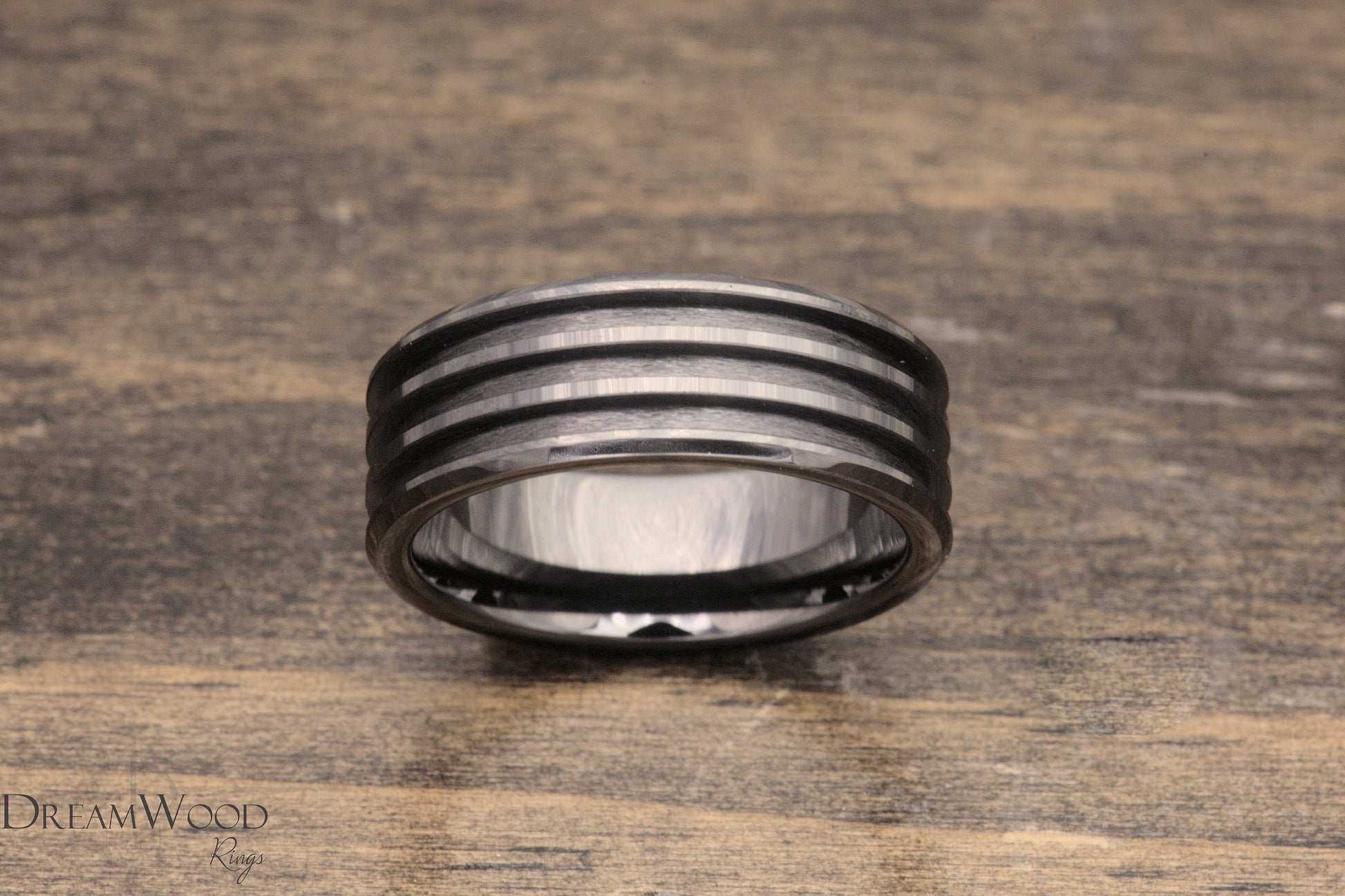 3 channel Black Ceramic | 8mm - DreamWood Rings Supplies