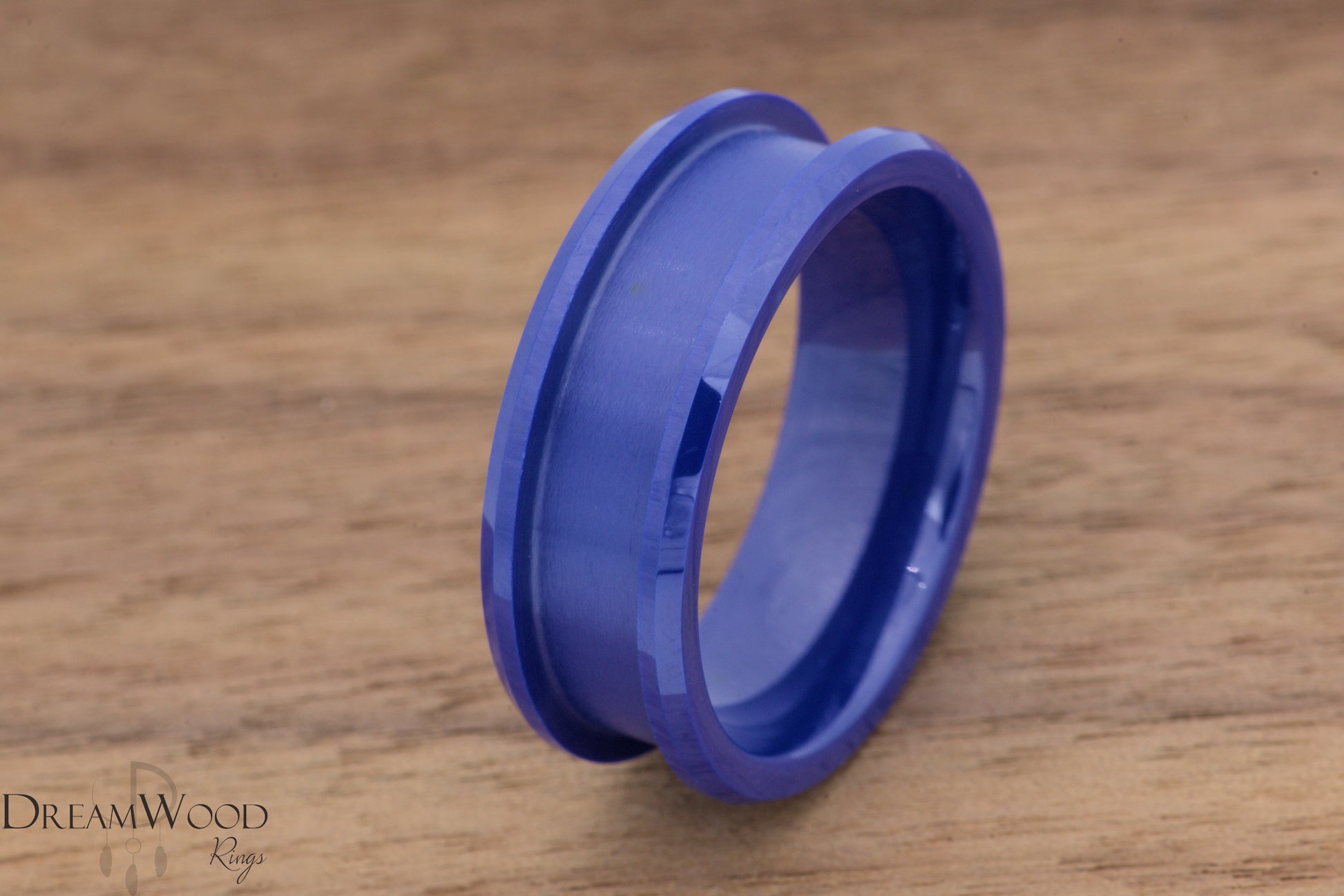 Blue ceramic ring blank - 8mm - DreamWood Rings Supplies