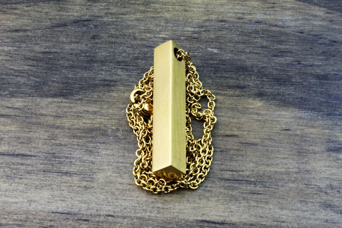 3D Brushed Bar Necklace - DreamWood Rings Supplies