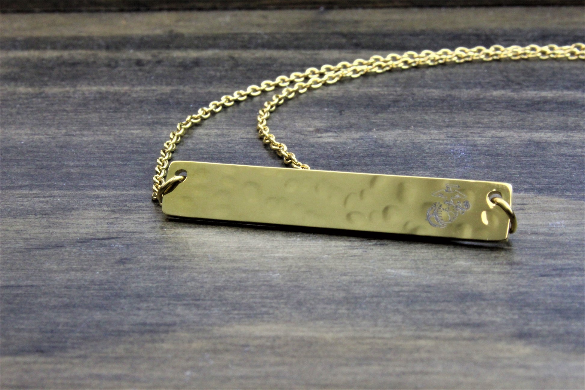 Hammered Bar Necklace - DreamWood Rings Supplies