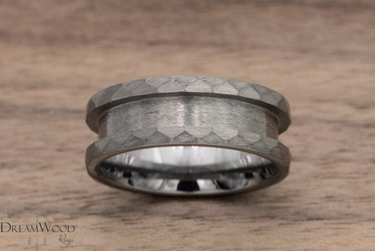 Hammered tungsten Blank - 8mm or 6mm - DreamWood Rings Supplies