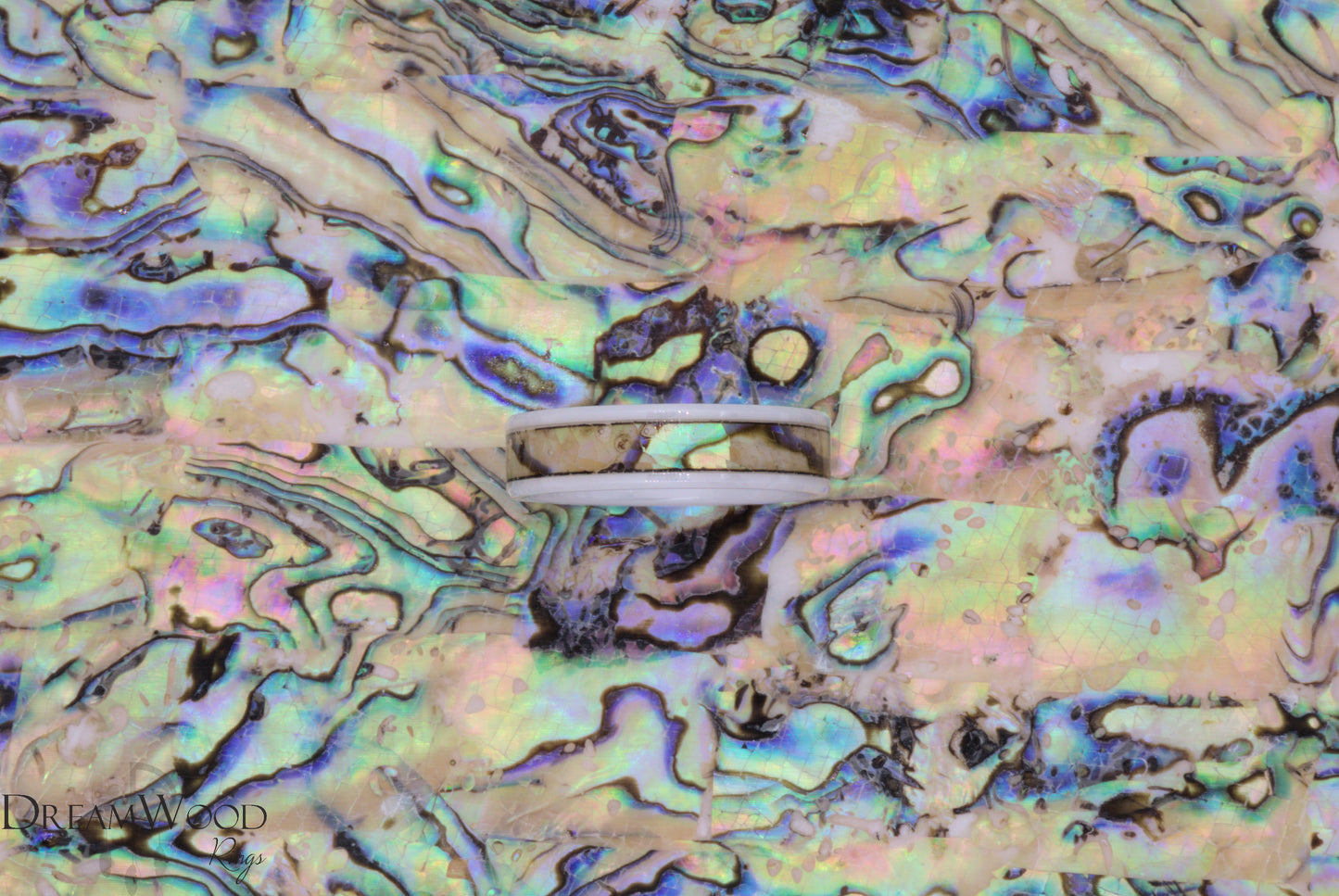 Cream Abalone Shell Sheet | 3M Backing - DreamWood Rings Supplies