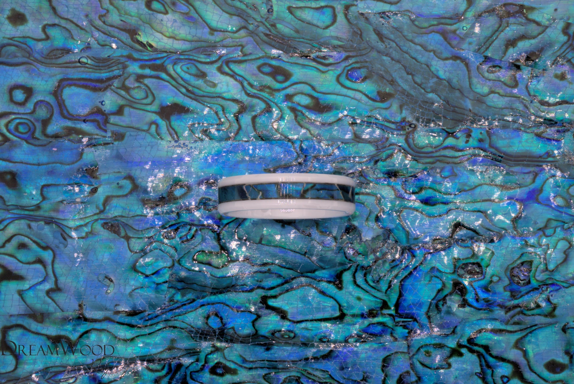 Blue Abalone Shell Sheet | 3M Backing - DreamWood Rings Supplies