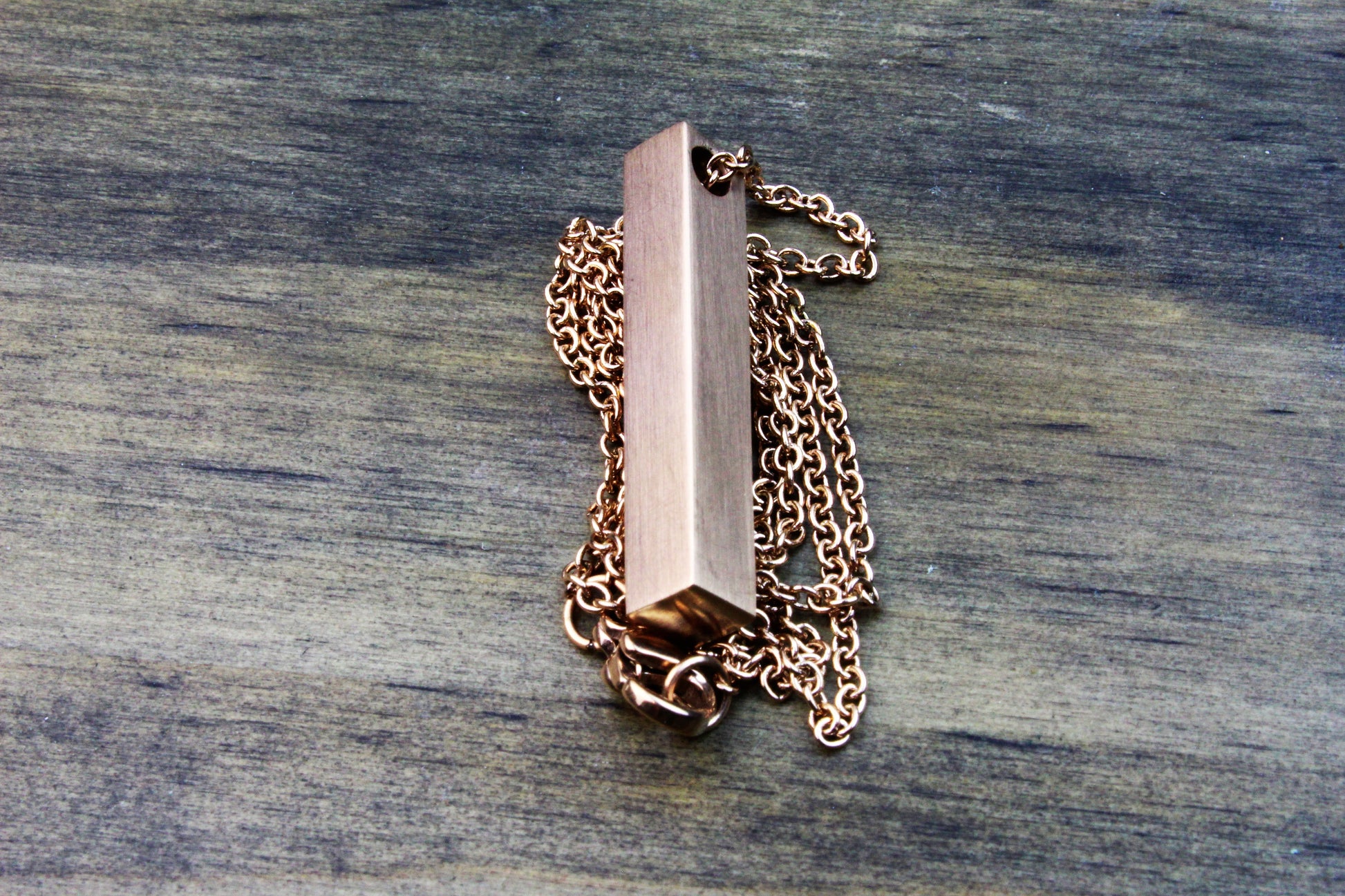 3D Brushed Bar Necklace - DreamWood Rings Supplies
