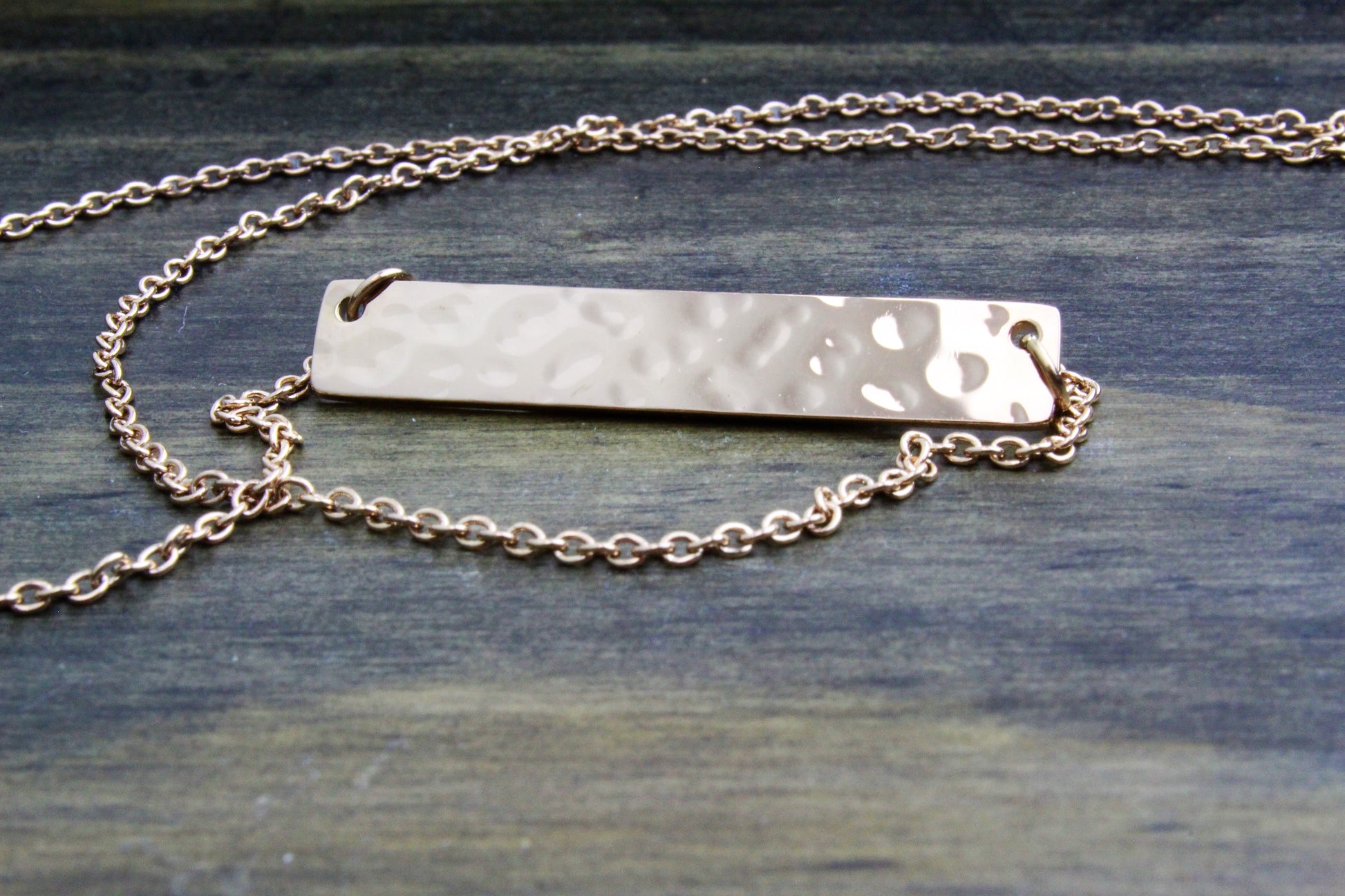 Hammered Bar Necklace - DreamWood Rings Supplies