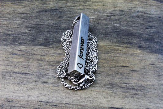 3D Brushed Bar Necklace - DreamWood Rings Supplies